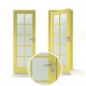 geltonos spalvos vidaus medinės durys skandinaviško dizaino, iš klijuotos medienos
