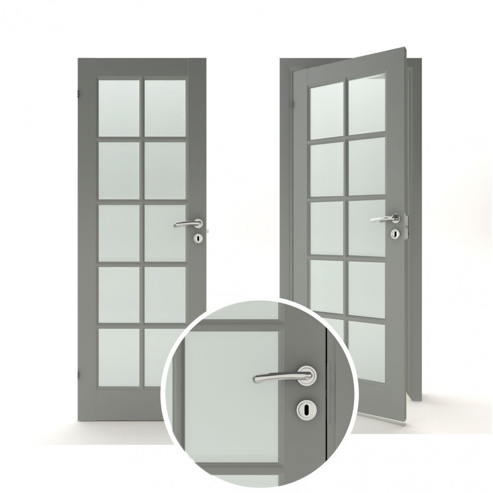 tamsiai pilkos spalvos vidaus medinės durys skandinaviško dizaino, Stakta 92mm