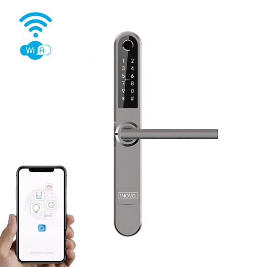 Išmanioji durų rankena iNOVO SV31B Bluetooth&Wi-Fi Pilka su nuotoliniu valdymu, Išmaniosios rankenos