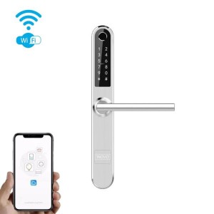 Išmanioji durų rankena iNOVO (Waterproof IP55) Bluetooth & Wi-Fi su nuotoliniu valdymu Sidabrinė