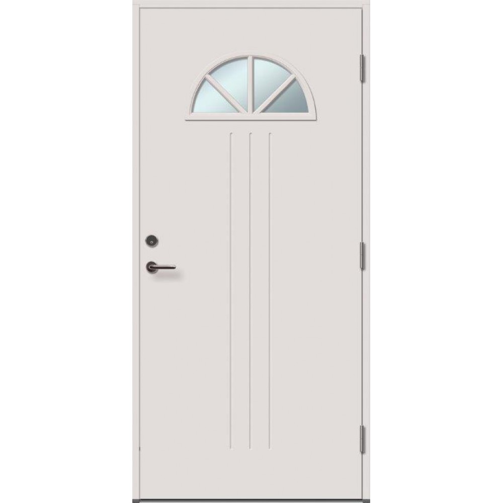 baltos spalvos klasikinio dizaino durys su stiklu