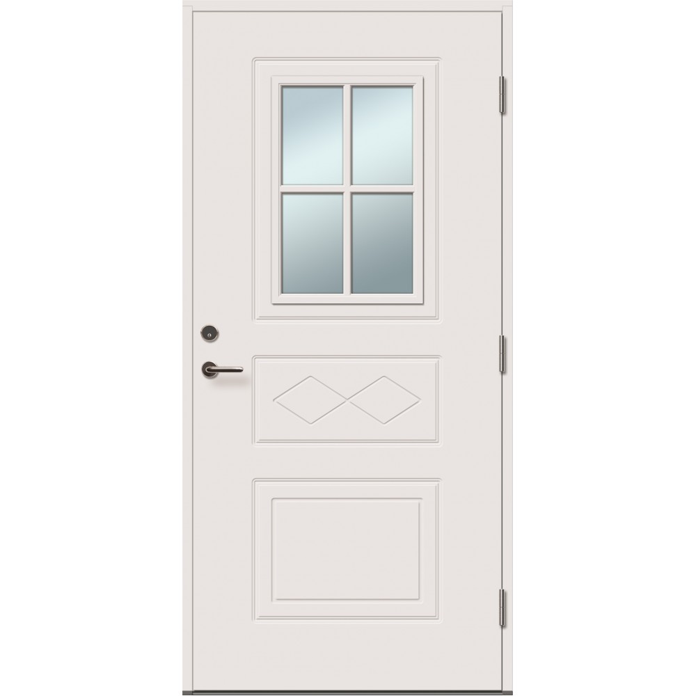 baltos spalvos klasikinio dizaino durys su ornamentais