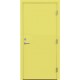 geltonos spalvos metalinė lauko durys VMT-0, Stakta klijuotos pušies