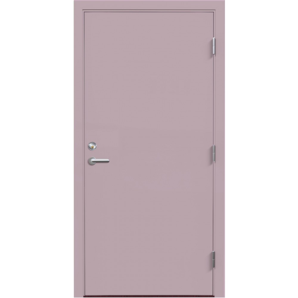 rausvos spalvos metalinė lauko durys VMT-0, 3 Vyriai 