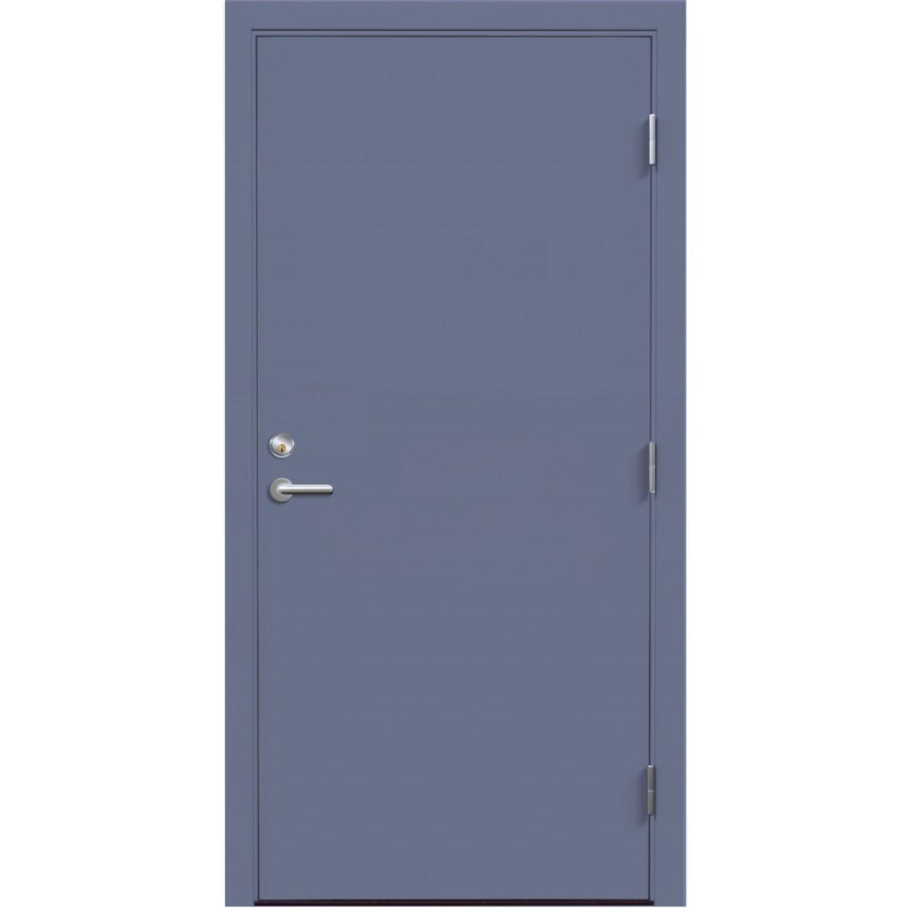 mėlynos spalvos metalinė lauko durys VMT-0, ASSA M5000