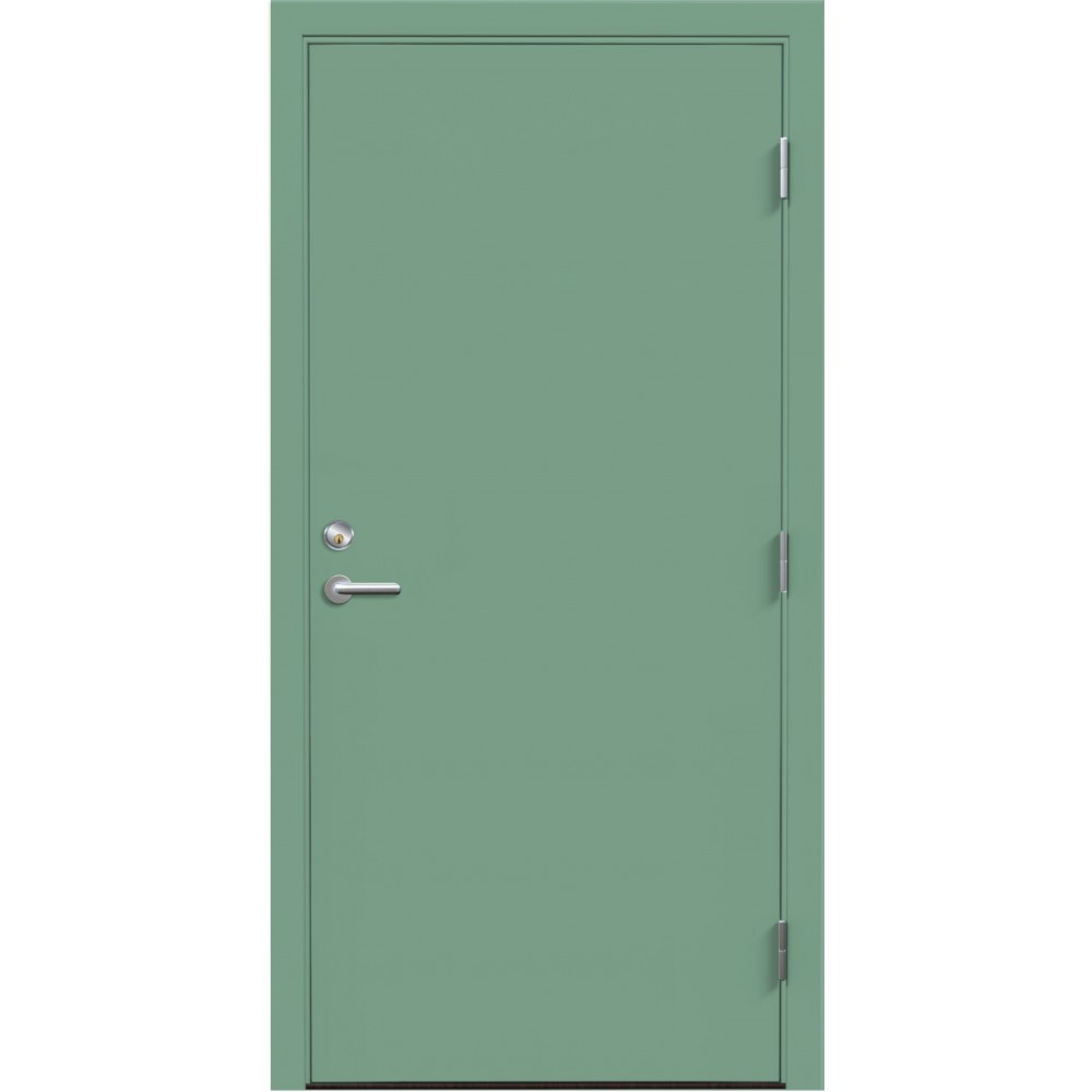 mėlines žalios spalvos metalinė lauko durys VMT-0, Oro pralaidumas 4 klasė