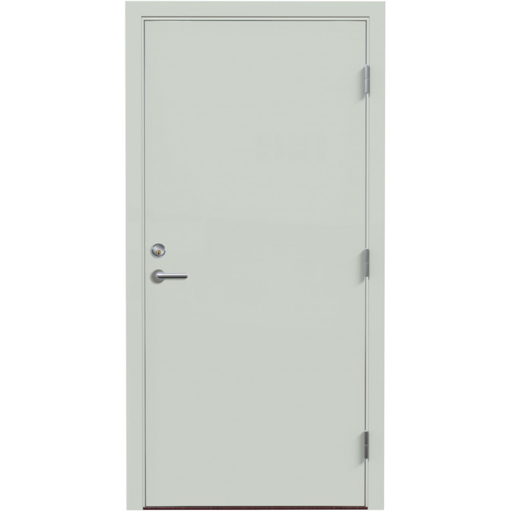 baltos spalvos metalinė lauko durys VMT-0, modernaus dizaino