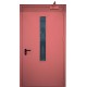 raudonos spalvos metalinės vidaus priešgaisrinės durys su stiklu PROTECTUS, staktos 100m