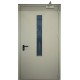 šviesiai pilkos spalvos metalinės dvivėrės lauko durys su stiklu PROTECTUS, modernaus dizaino