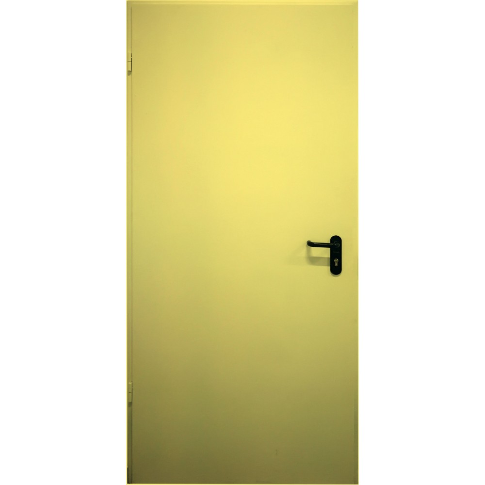 geltonos spalvos metalinės lauko priešgaisrinės priešgaisrinės durys PROTECTUS, varčios storis 62mm