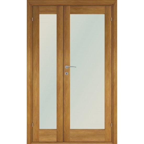 medžio spalvos vidaus medinės durys skandinaviško dizaino, pilnavidurės