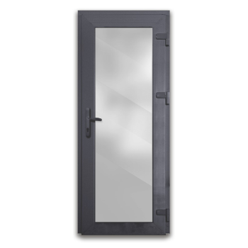 PVC lauko durys WDS, pilkos stiklintos