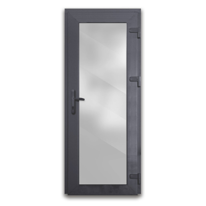 PVC lauko durys WST, pilkos stiklintos