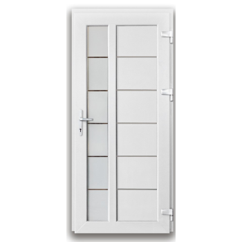 PVC lauko durys WST su šoniniu matiniu stiklu