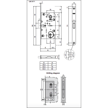 Vidaus durų AGB spyna POLARIS BB 90mm OC (magnetinė)