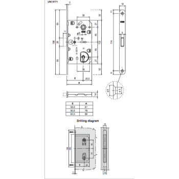 Vidaus durų AGB spyna POLARIS BB 90mm OCS (magnetinė)